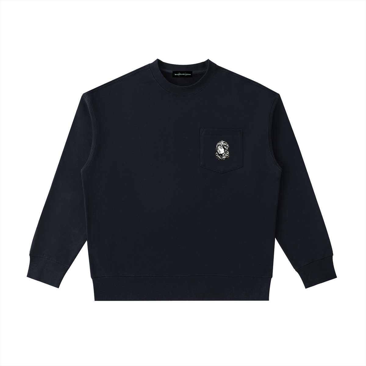 Overachievers Club' Patch Pocket Crewneck Sweatshirt
