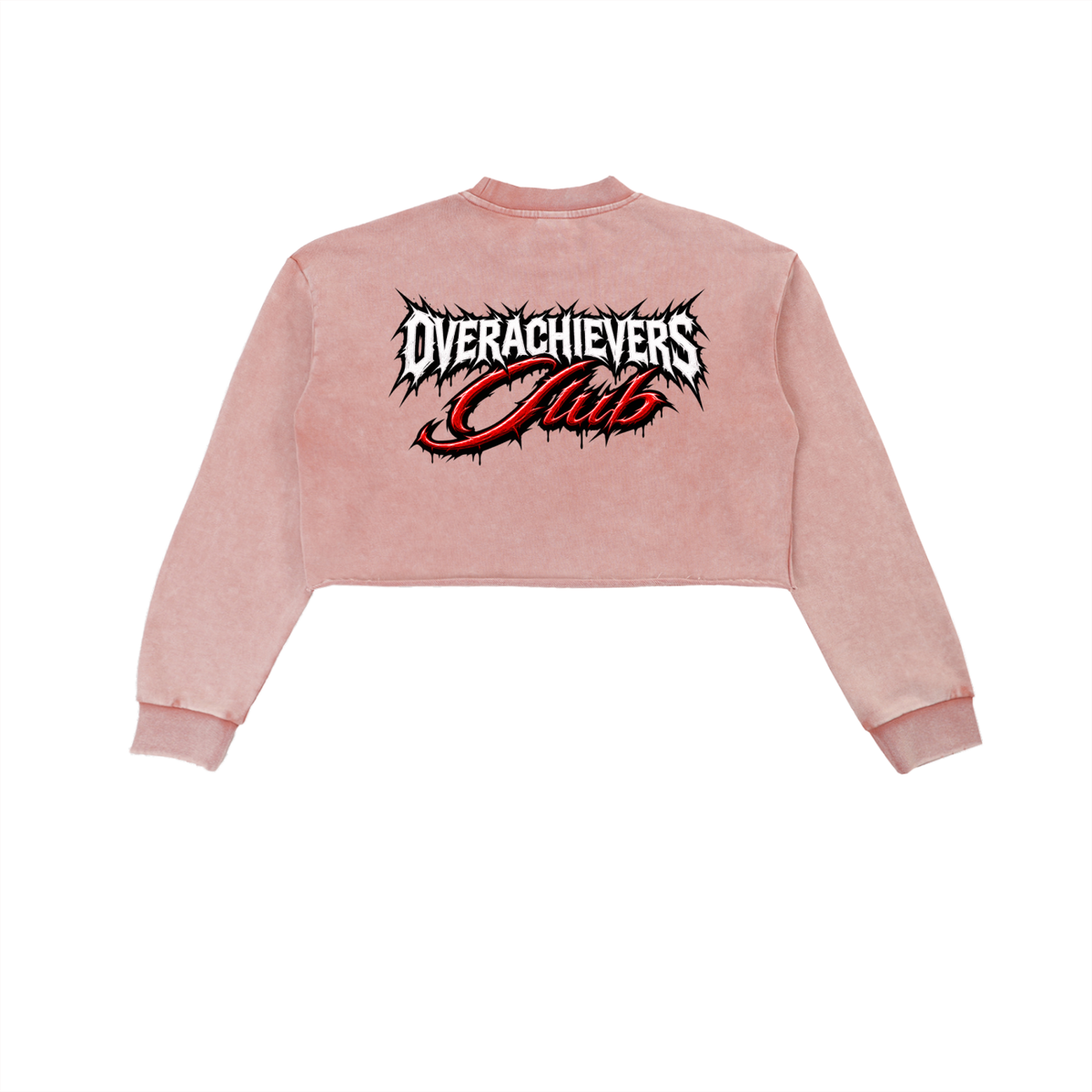 Youngboy' Snow Washed Raw Edge Cropped Sweatshirt