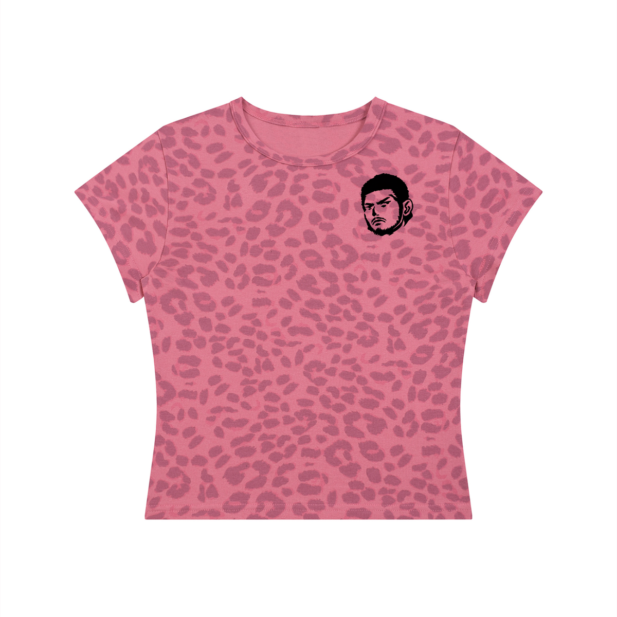 Overachievers Club' Women’s Leopard Print Crop T-Shirt