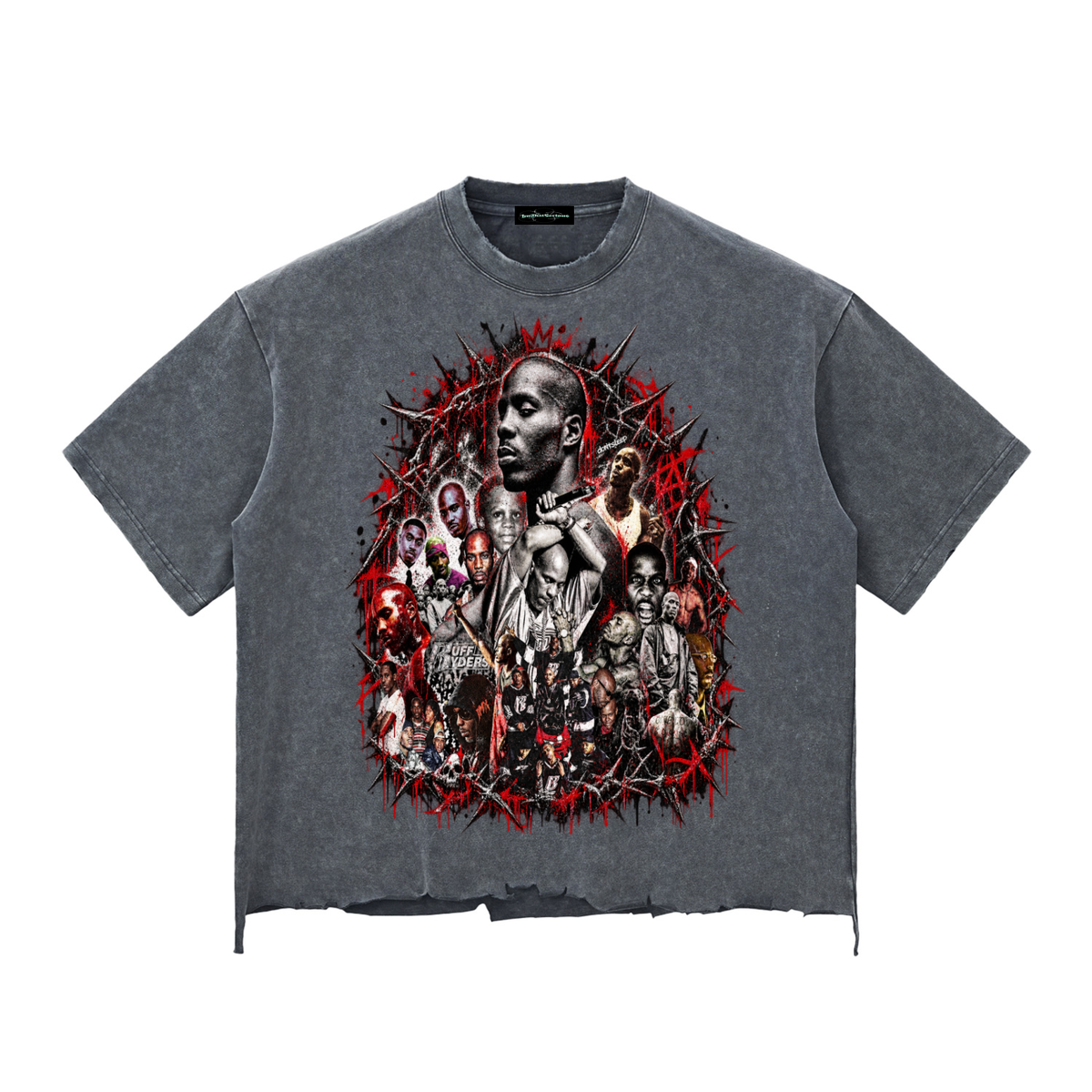 X' Snow Wash Raw-Hem Boxy T-shirt