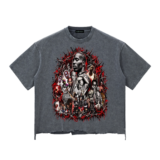 X' Snow Wash Raw-Hem Boxy T-shirt