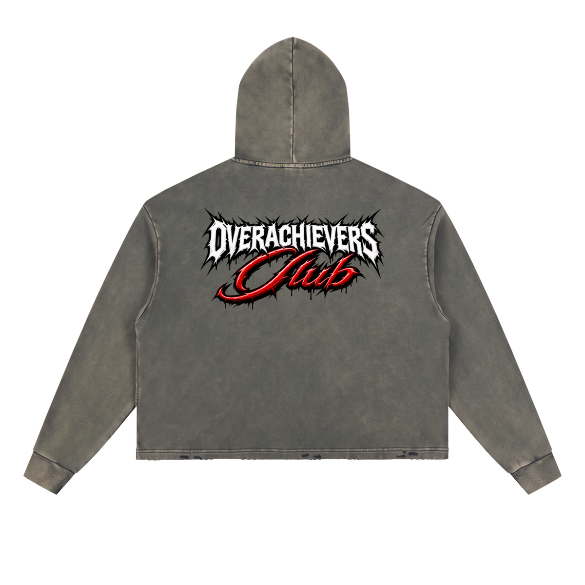 Nas' Vintage Washed Frayed-Hem Hoodie