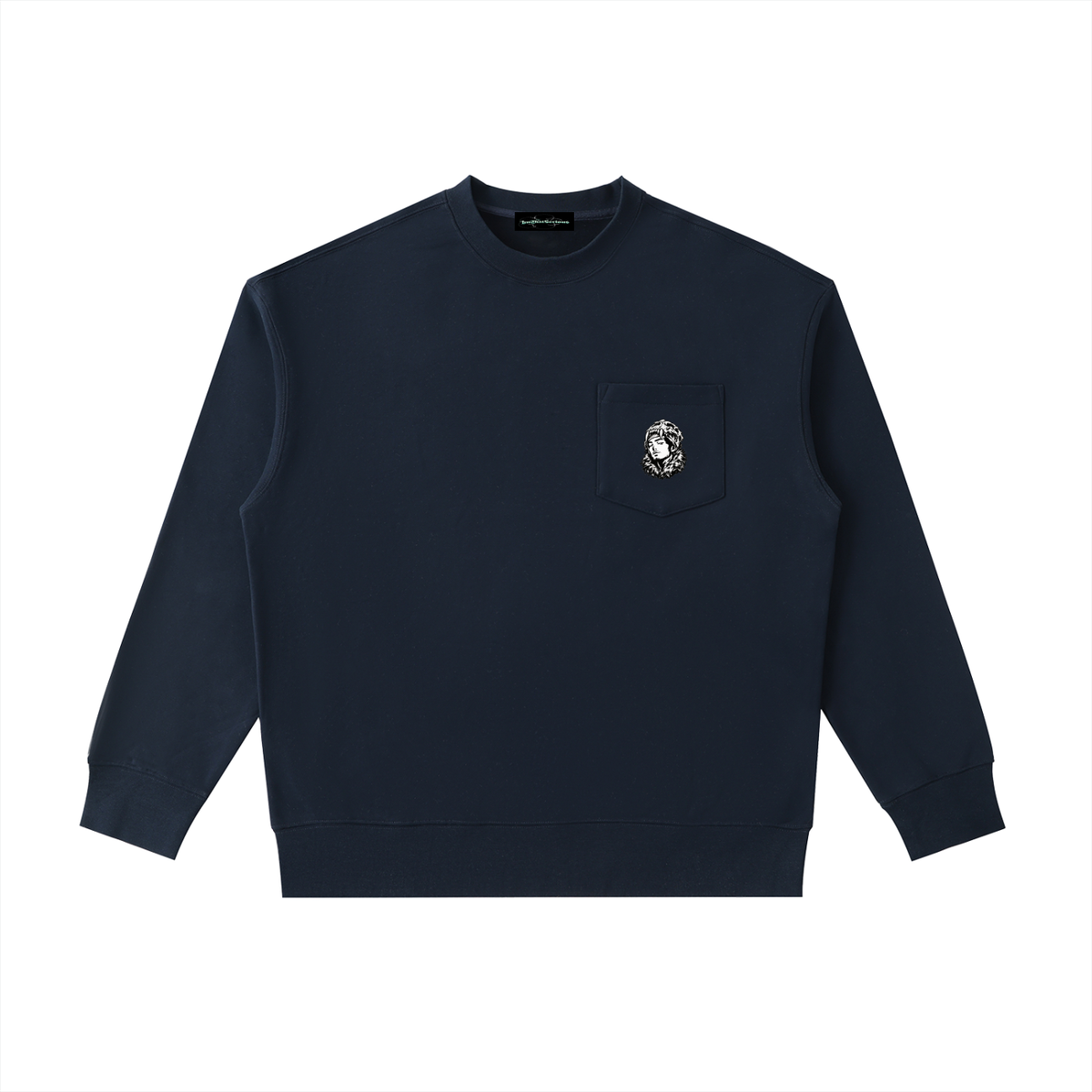 Overachievers Club' Patch Pocket Crewneck Sweatshirt