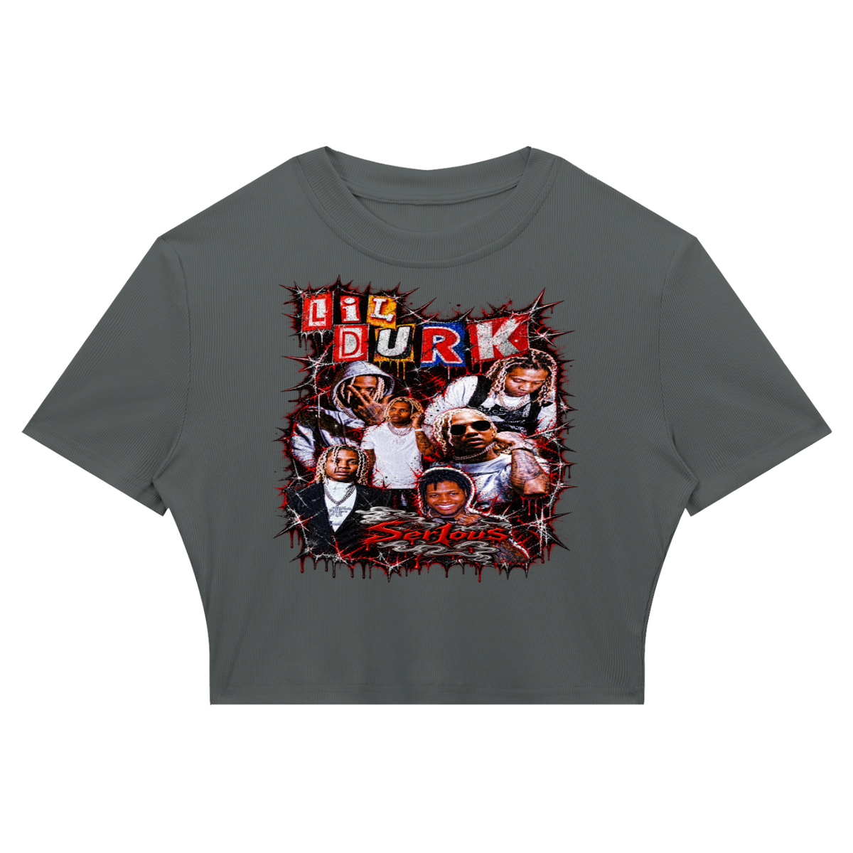 Durk' Women's Slim Ribbed Crop T-Shirt