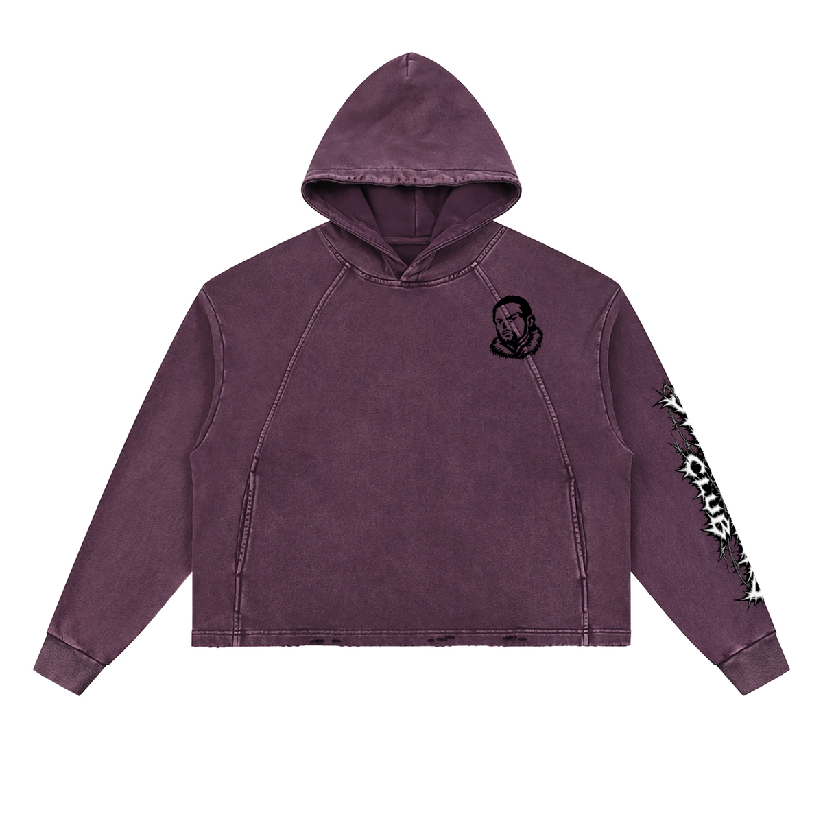 Overachievers Club' Vintage Washed Frayed-Hem Hoodie