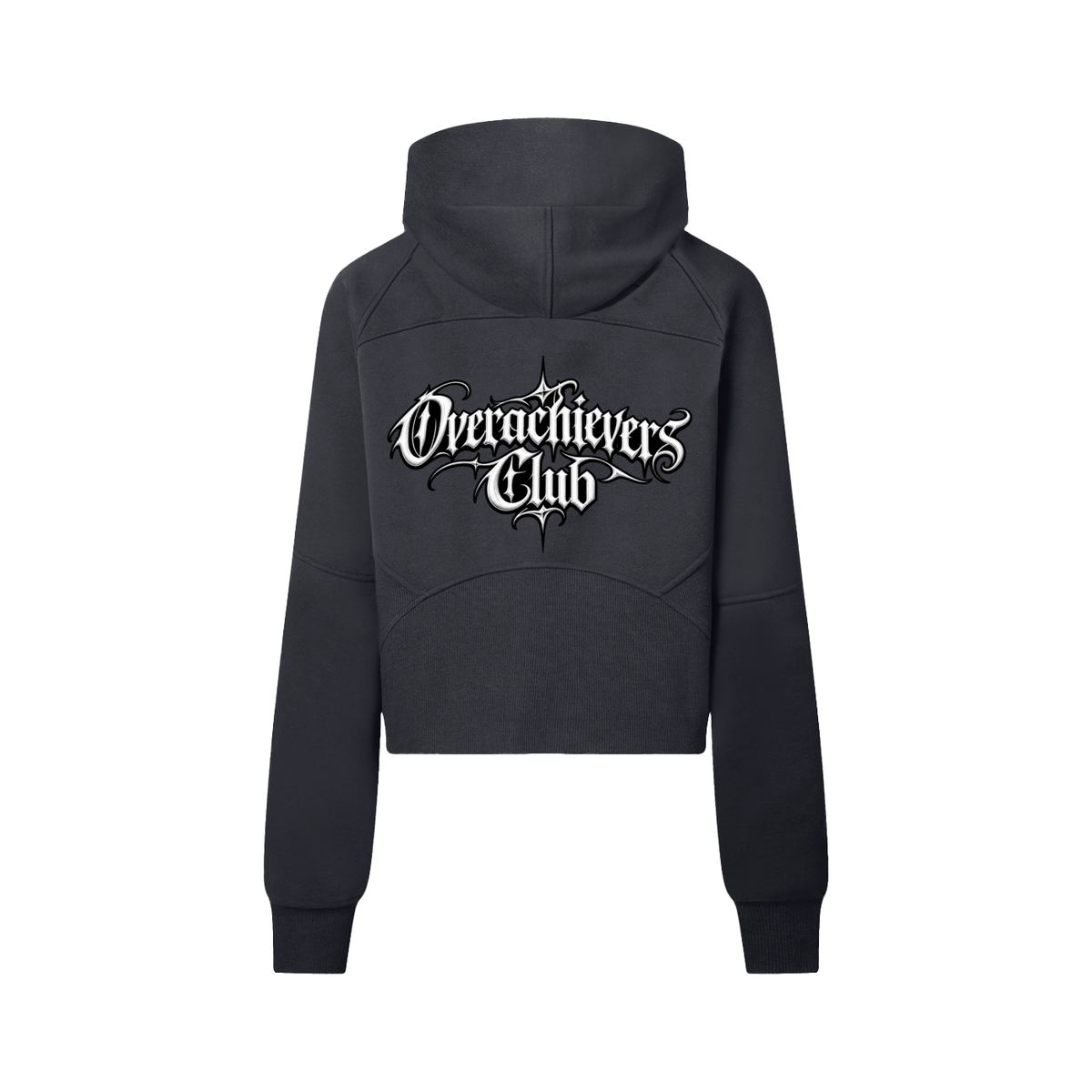 Overachievers Club' Cropped Half-Zip Hoodie