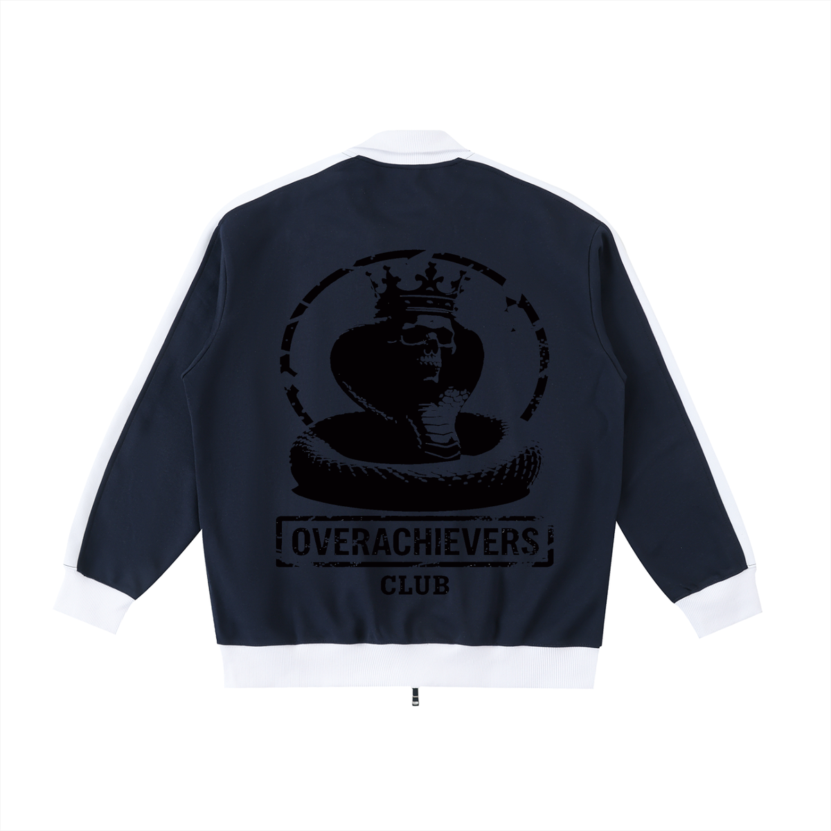 Overachievers Club' Contrast Trim Stand Collar Jacket & Sweatpant