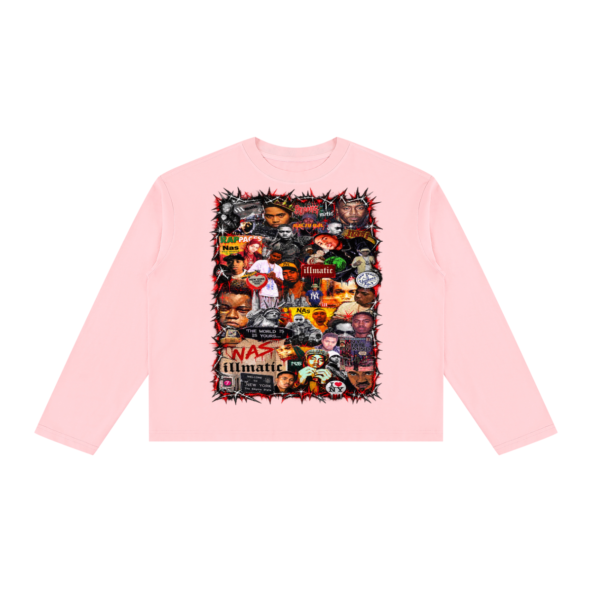 Nas' Vintage Wash Long Sleeve Boxy T-Shirt