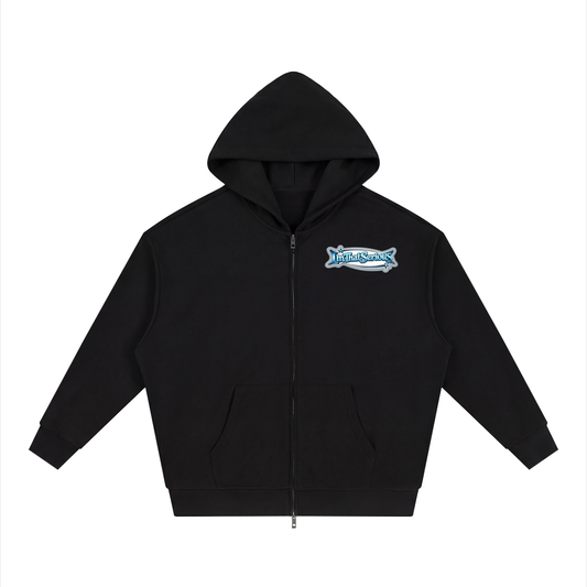 Unisex Loose Solid Full Zip Hoodie