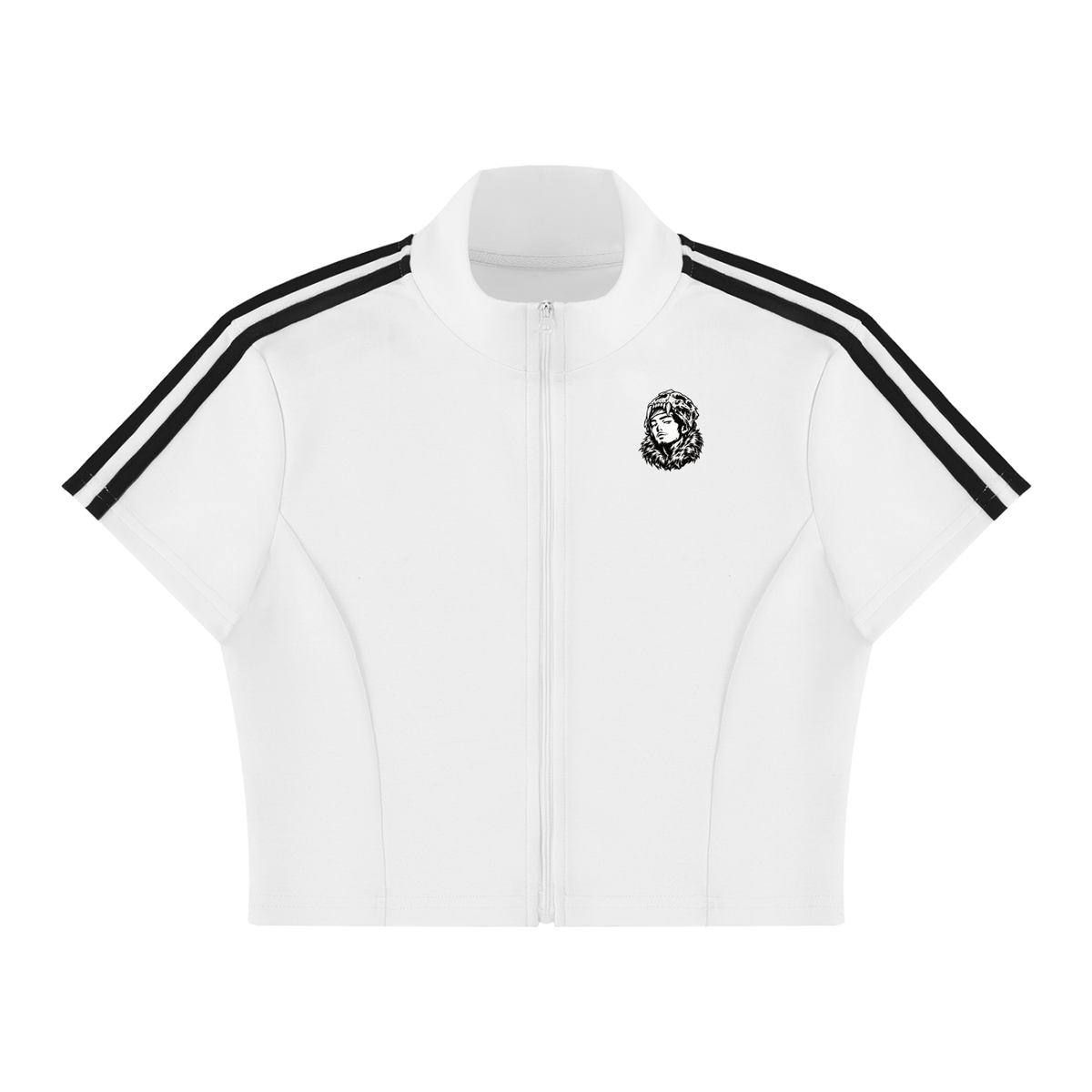 Overachievers Club' Women's Cropped Full Zip Short Sleeve T-Shirt