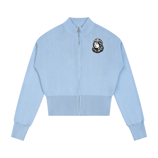 Overachievers Club' Women’s Mock Neck Zip Up Cardigan