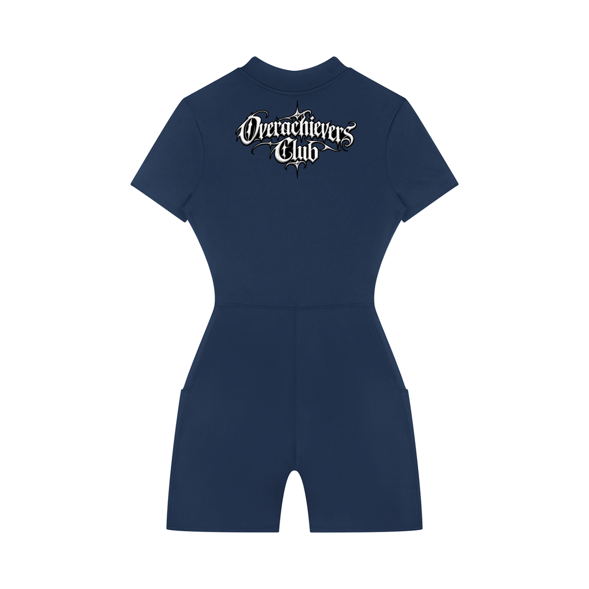 Overachievers Club' Women's Quarter-Zip Short Sleeve Romper