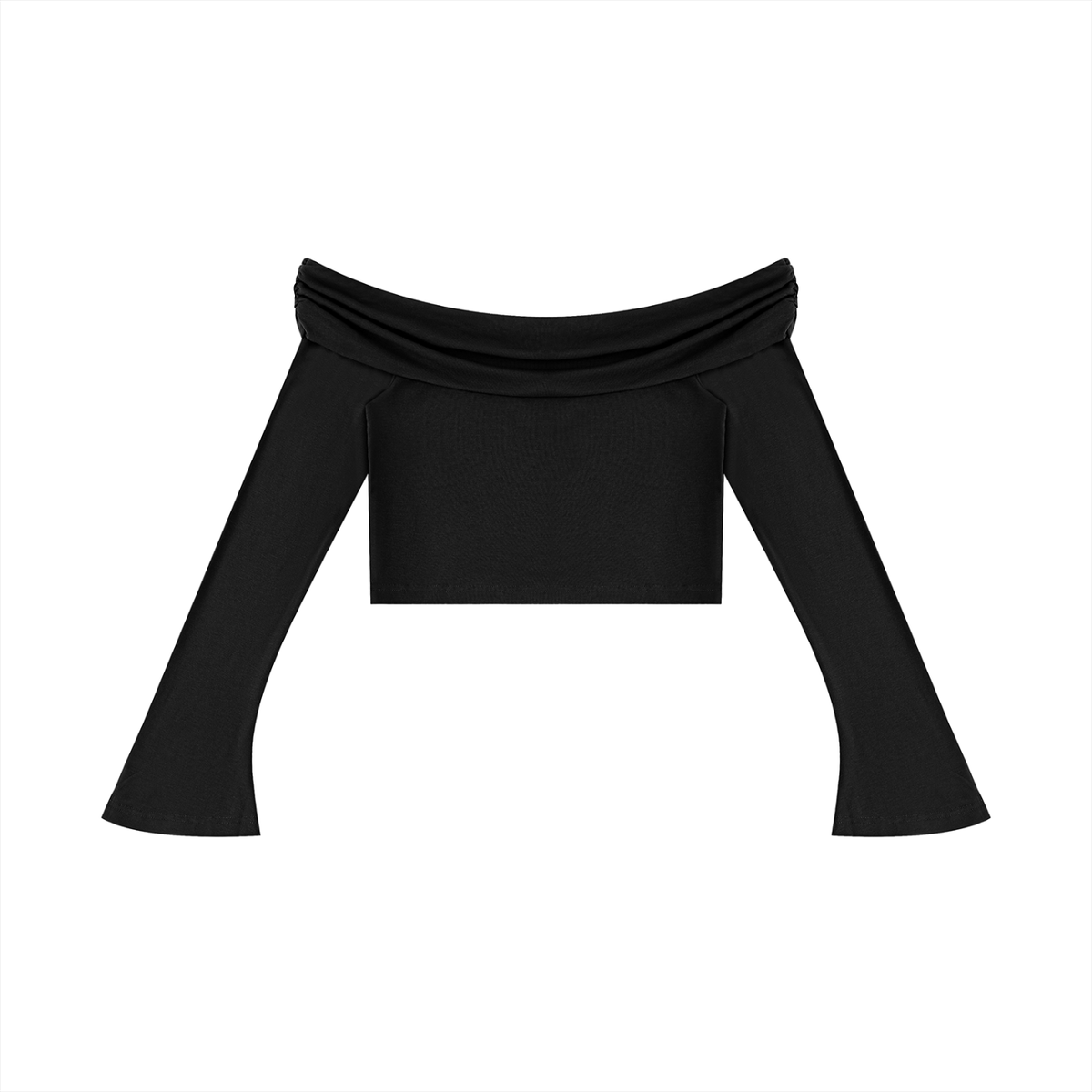Women's Solid Color Knit Maxi Skirt & Sleeve Crop Tee