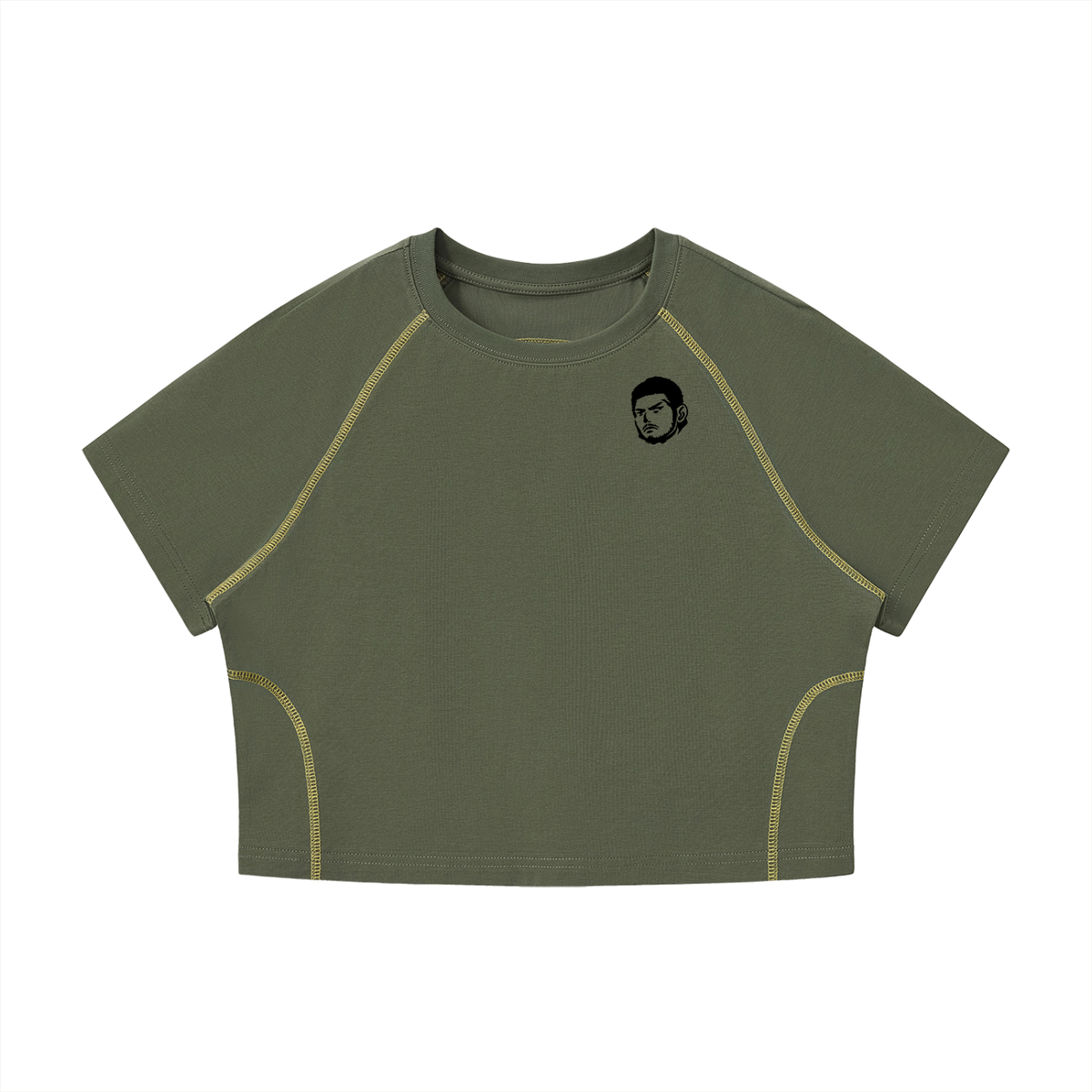 Overachievers Club' Women's Contrast Stitch Raglan Crop T-Shirt