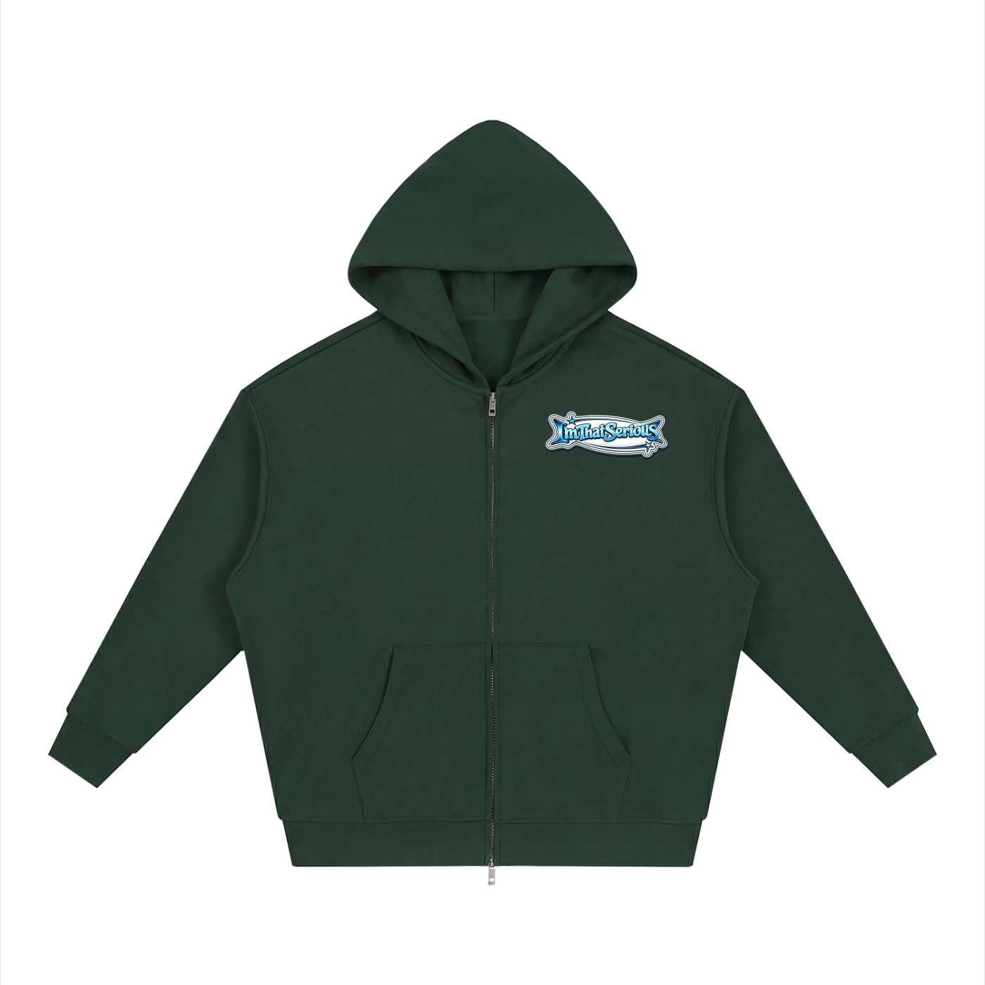 Unisex Loose Solid Full Zip Hoodie
