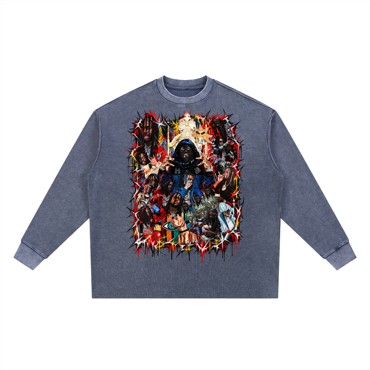 Sosa' Mineral Wash Waffle Oversized T-Shirt
