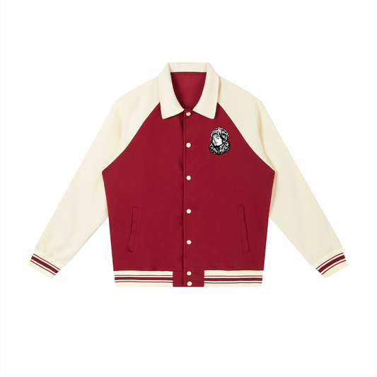Overachievers Club' Contrast Raglan Sleeve Baseball Jacket & Sweatpant