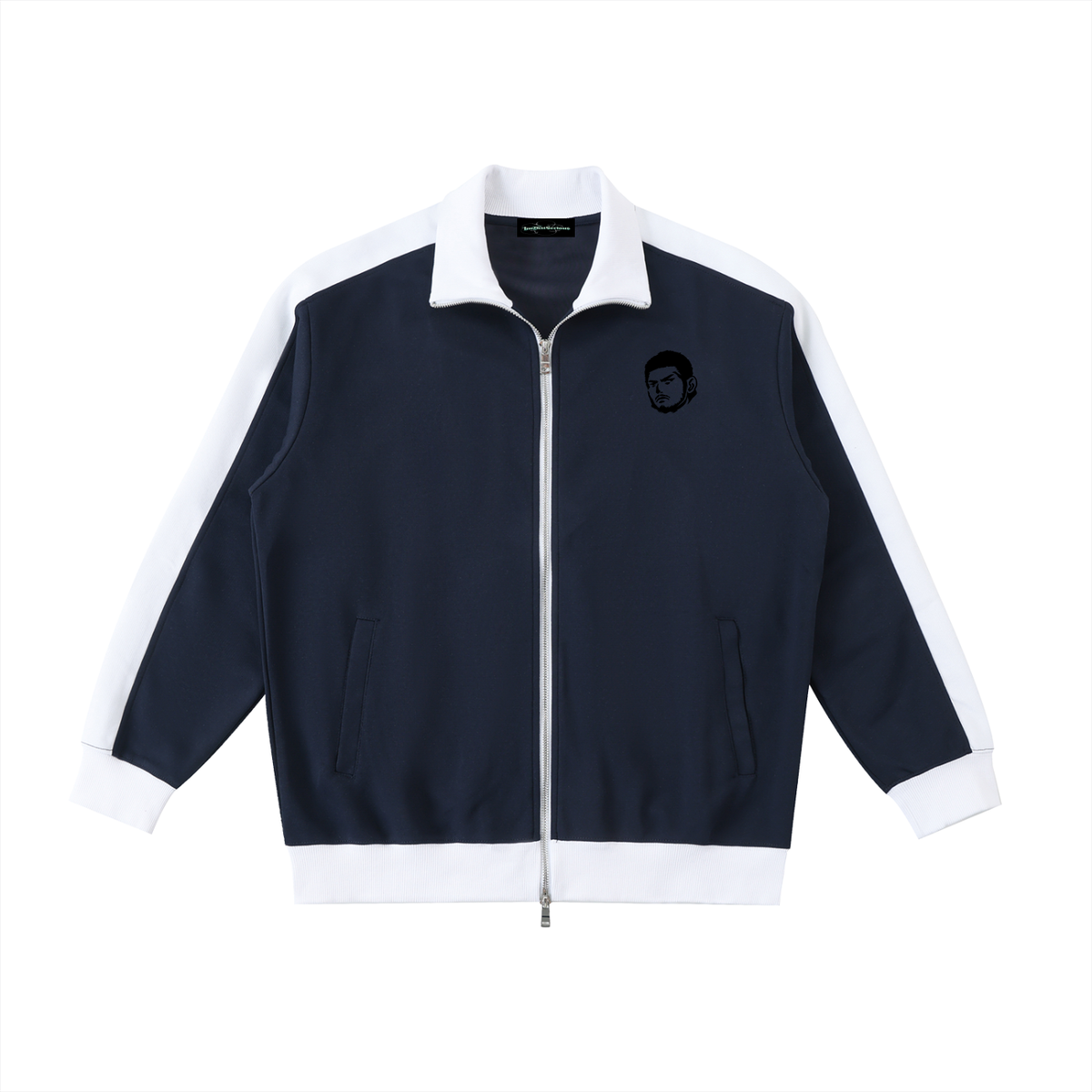 Overachievers Club' Contrast Trim Stand Collar Jacket & Sweatpant