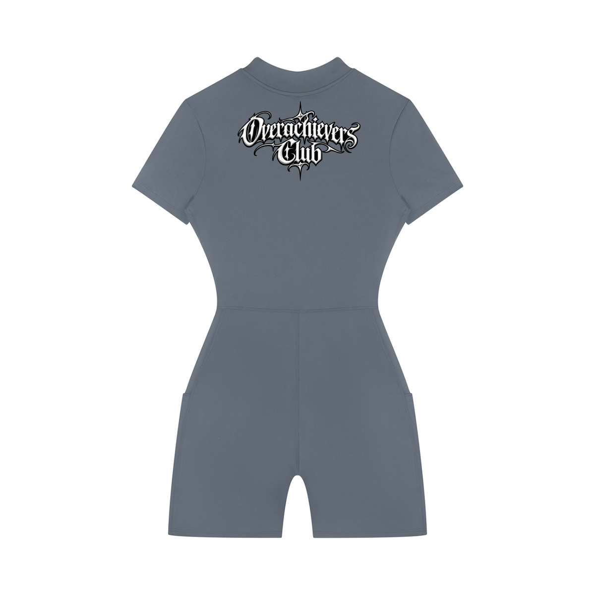 Overachievers Club' Women's Quarter-Zip Short Sleeve Romper