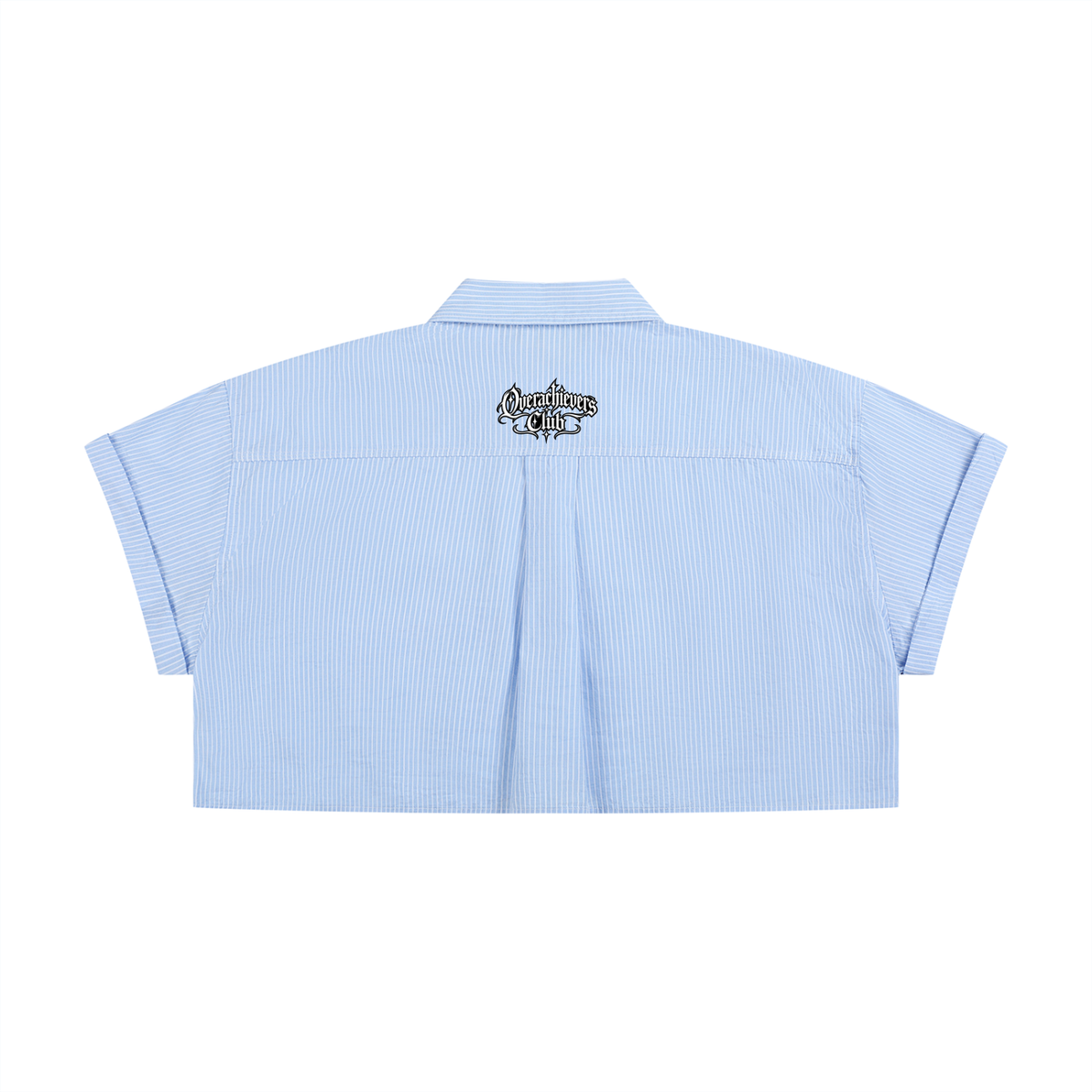 Overachievers Club' Women’s Striped Boxy Cropped Shirt