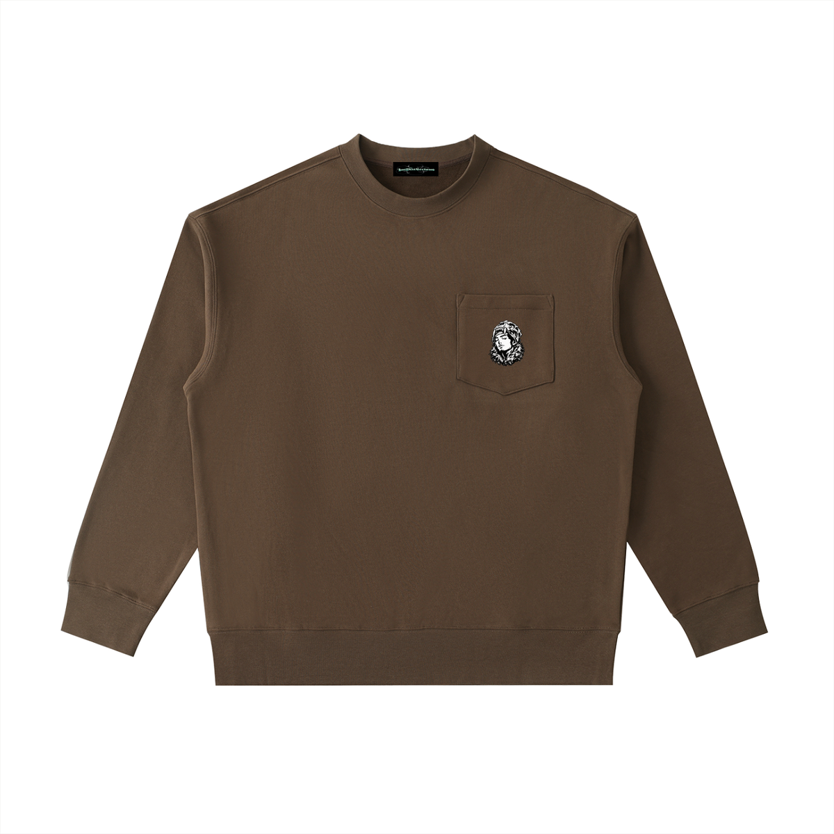 Overachievers Club' Patch Pocket Crewneck Sweatshirt