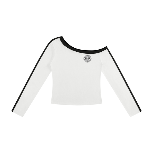 Overachievers Club' Women’s Color Block Off-the-Shoulder T-Shirt