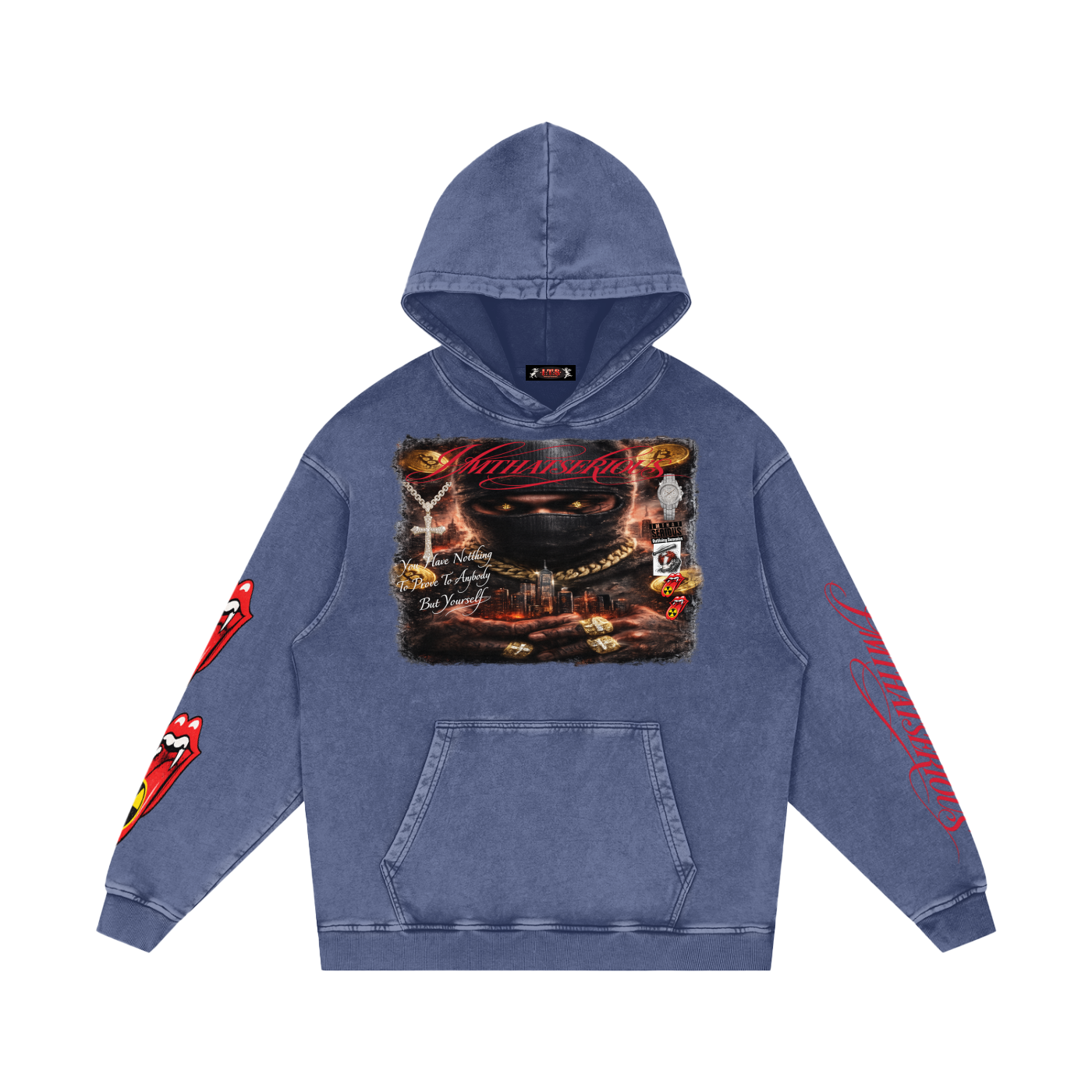 Snow Washed Loose Cotton Hoodie