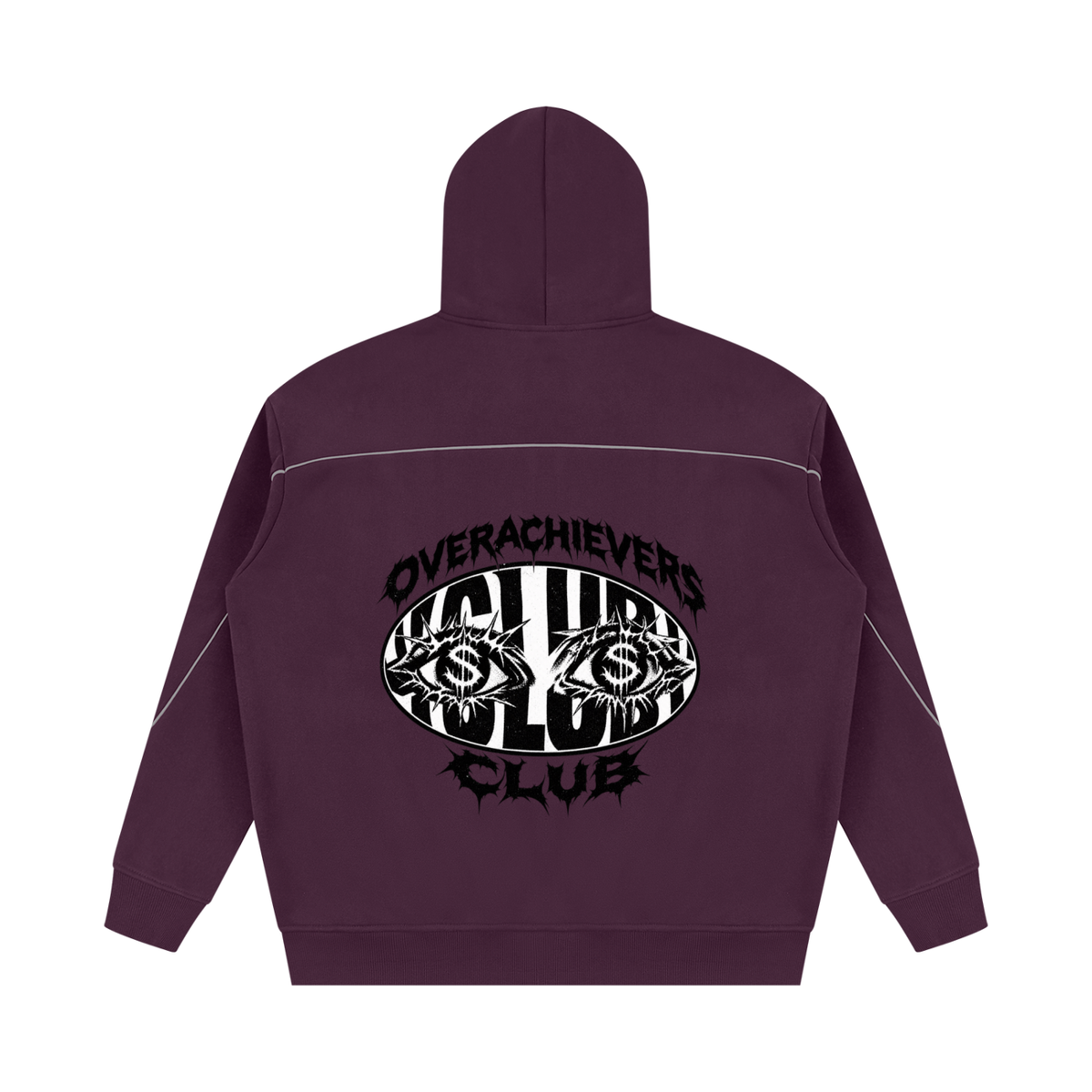 Overachievers Club' Oversized Piping Fleece Hoodie & Sweatpant