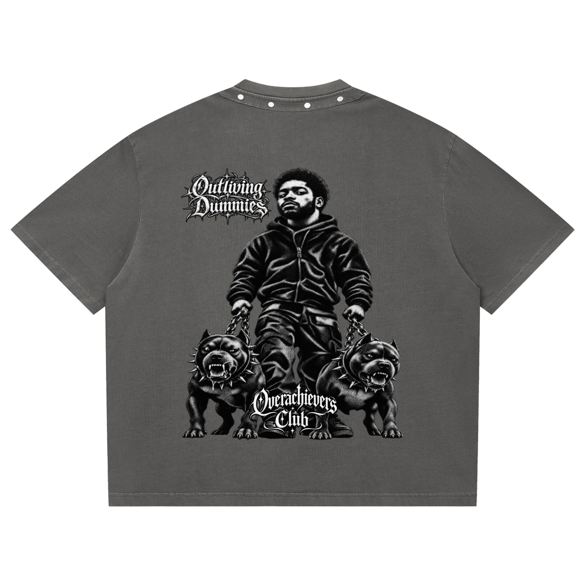 Overachievers Club' Washed Boxy Studded T-Shirt