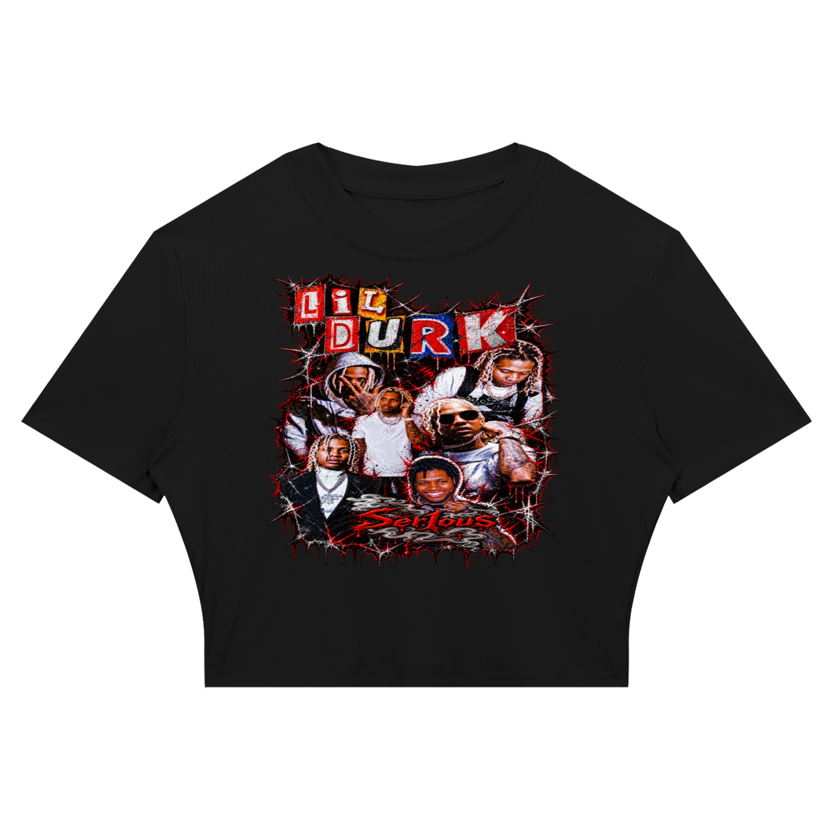 Durk' Women's Slim Ribbed Crop T-Shirt