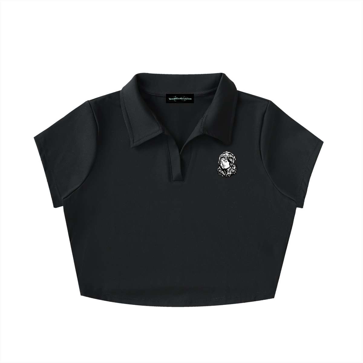 Overachievers Club' V-Neck Lapel Crop Top & Skirt