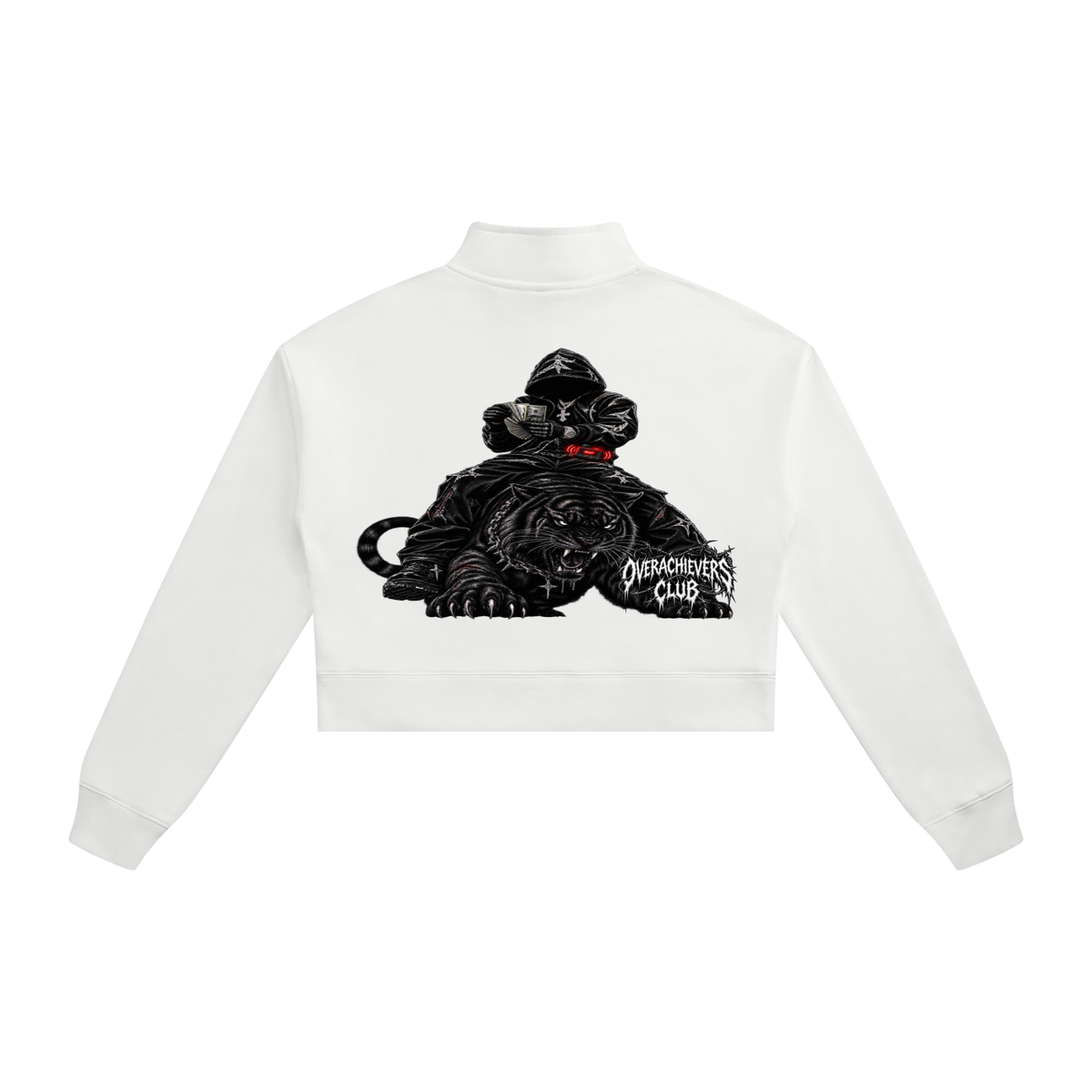 Overachievers Club' Women's Crop Quarter-Zip Sweatshirt