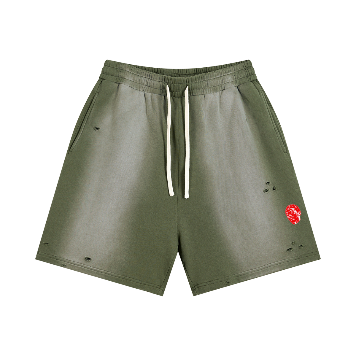 Overachievers Club' Sun Fade Distressed Shorts & T-Shirt