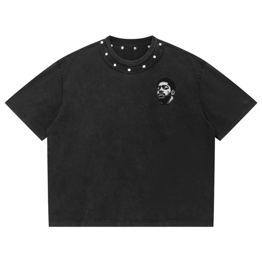 Overachievers Club' Camiseta boxy con tachuelas y acabado lavado