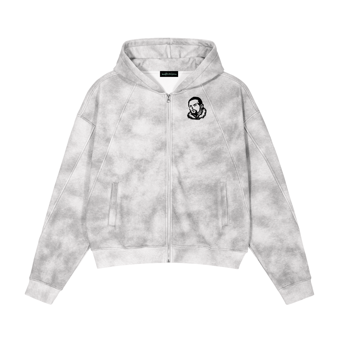 Overachievers Club' Dirty Washed Zip-Up Fleece Hoodie & Sweatpant