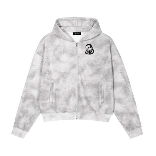 Overachievers Club' Dirty Washed Zip-Up Fleece Hoodie & Sweatpant