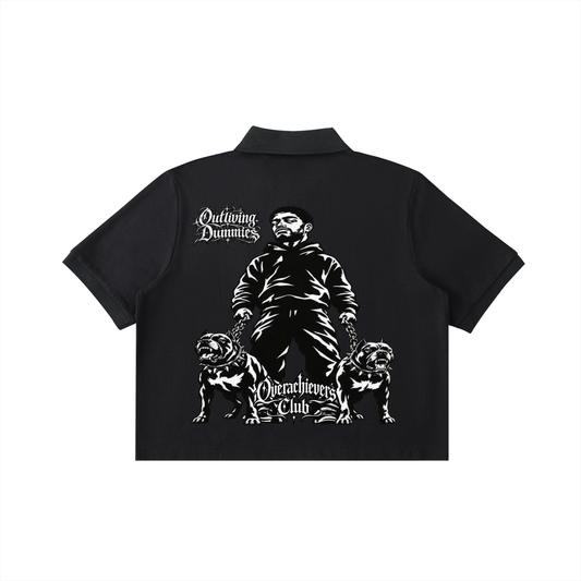 Overachievers Club' Cropped Polo Shirt