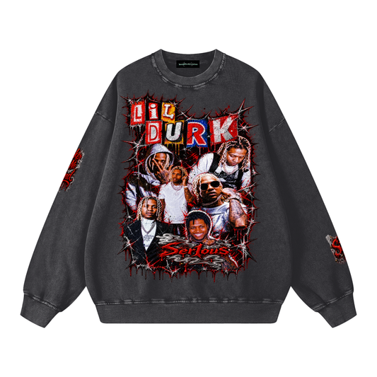 Durk' Snow Washed Oversized Sweatshirt