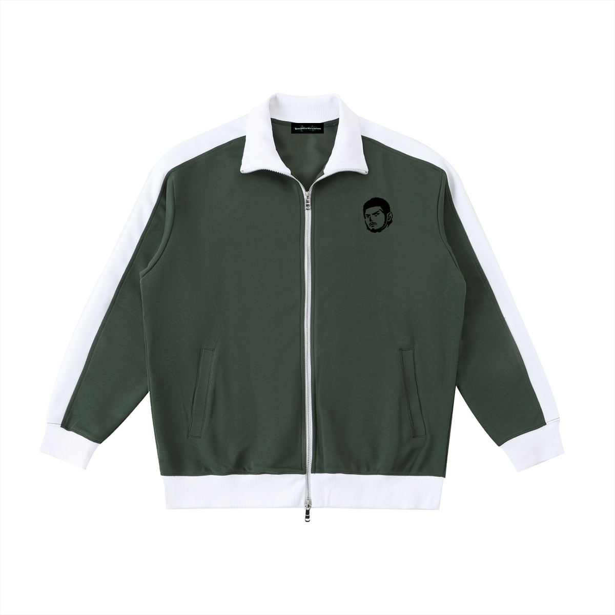 Overachievers Club' Contrast Trim Stand Collar Jacket & Sweatpant
