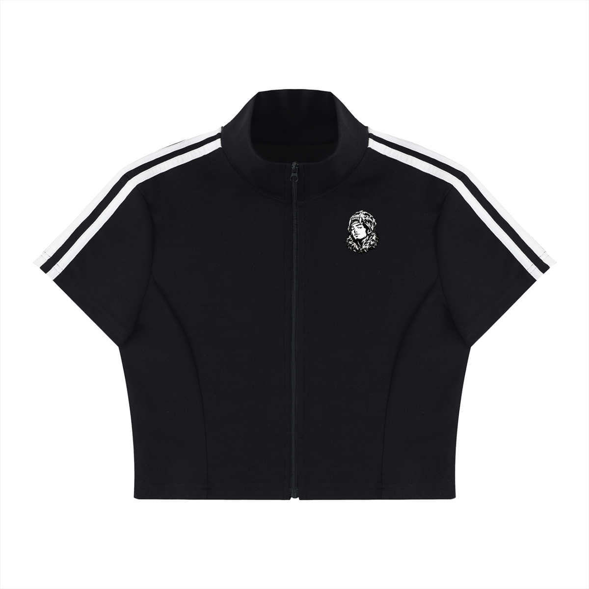 Overachievers Club' Women's Cropped Full Zip Short Sleeve T-Shirt