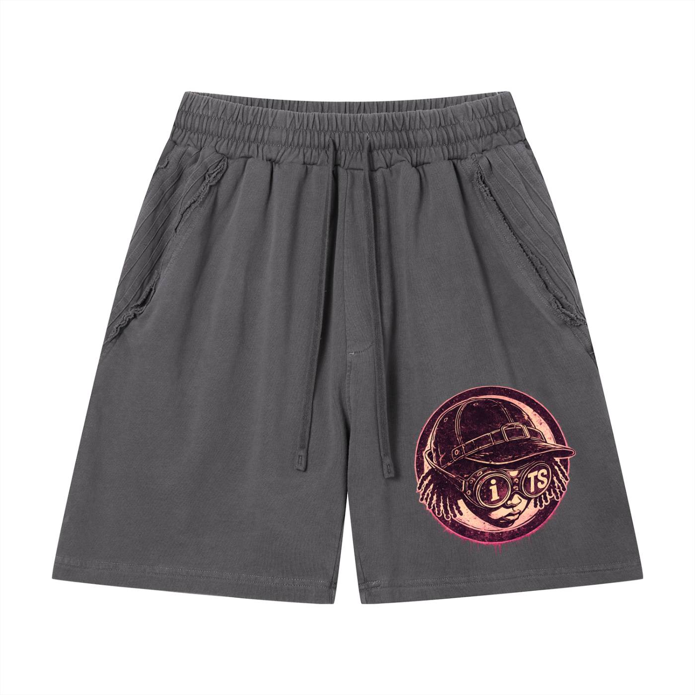 Unisex Vintage Wash Raw Edge Shorts
