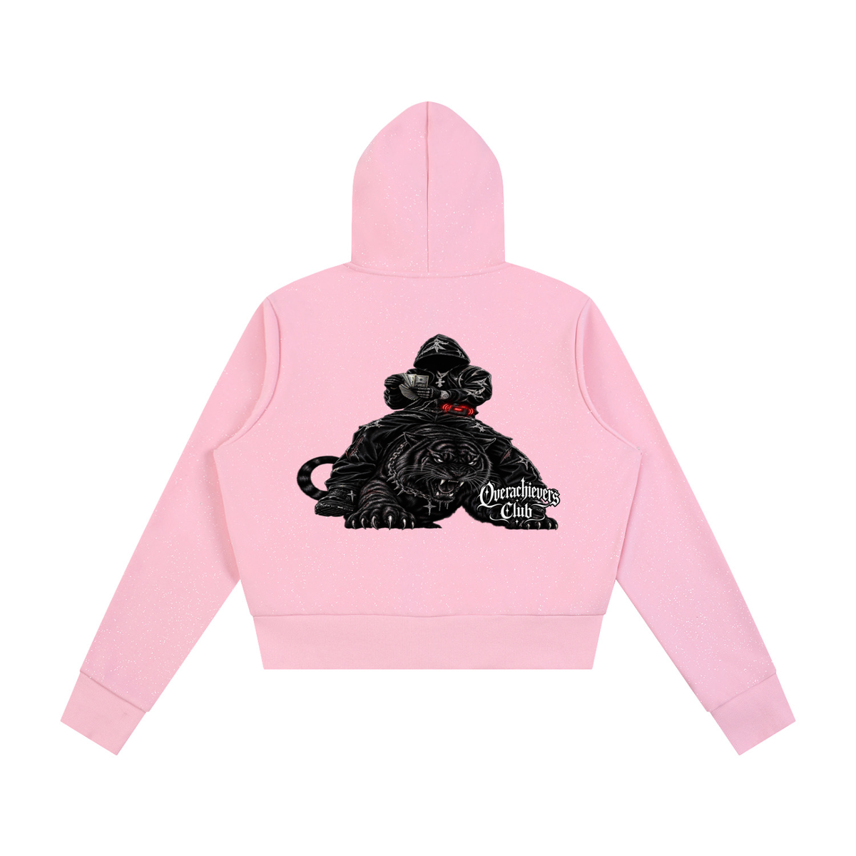 Overachievers Club' Women's Sparkles Fleece Full Zip Hoodie