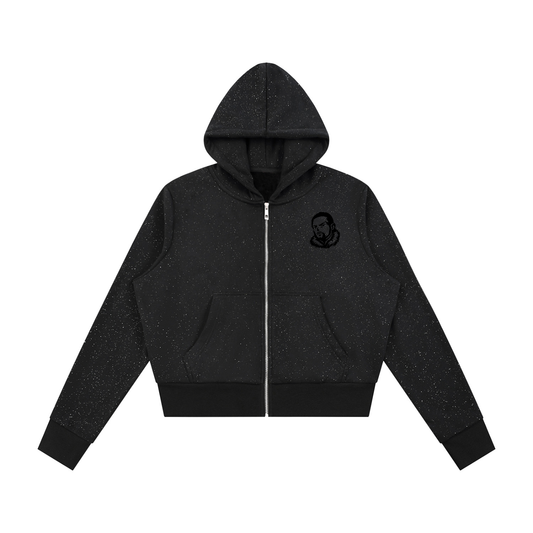 Overachievers Club' Women's Sparkles Fleece Full Zip Hoodie