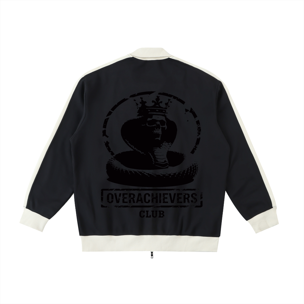Overachievers Club' Contrast Trim Stand Collar Jacket & Sweatpant