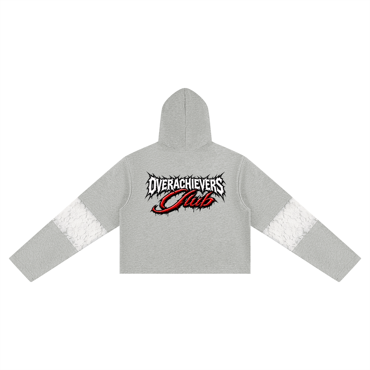 Weezy' Women’s Cropped Lace-Panel Hoodie