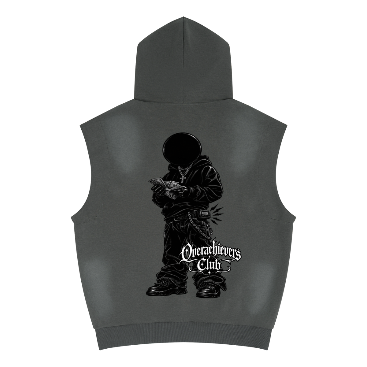 Overachievers Club' Vintage Wash Sun Fade Sleeveless Hoodie