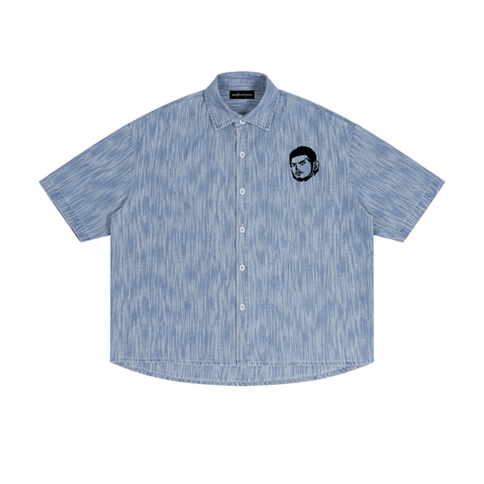 Boxy Vintage Wash Denim Shirt