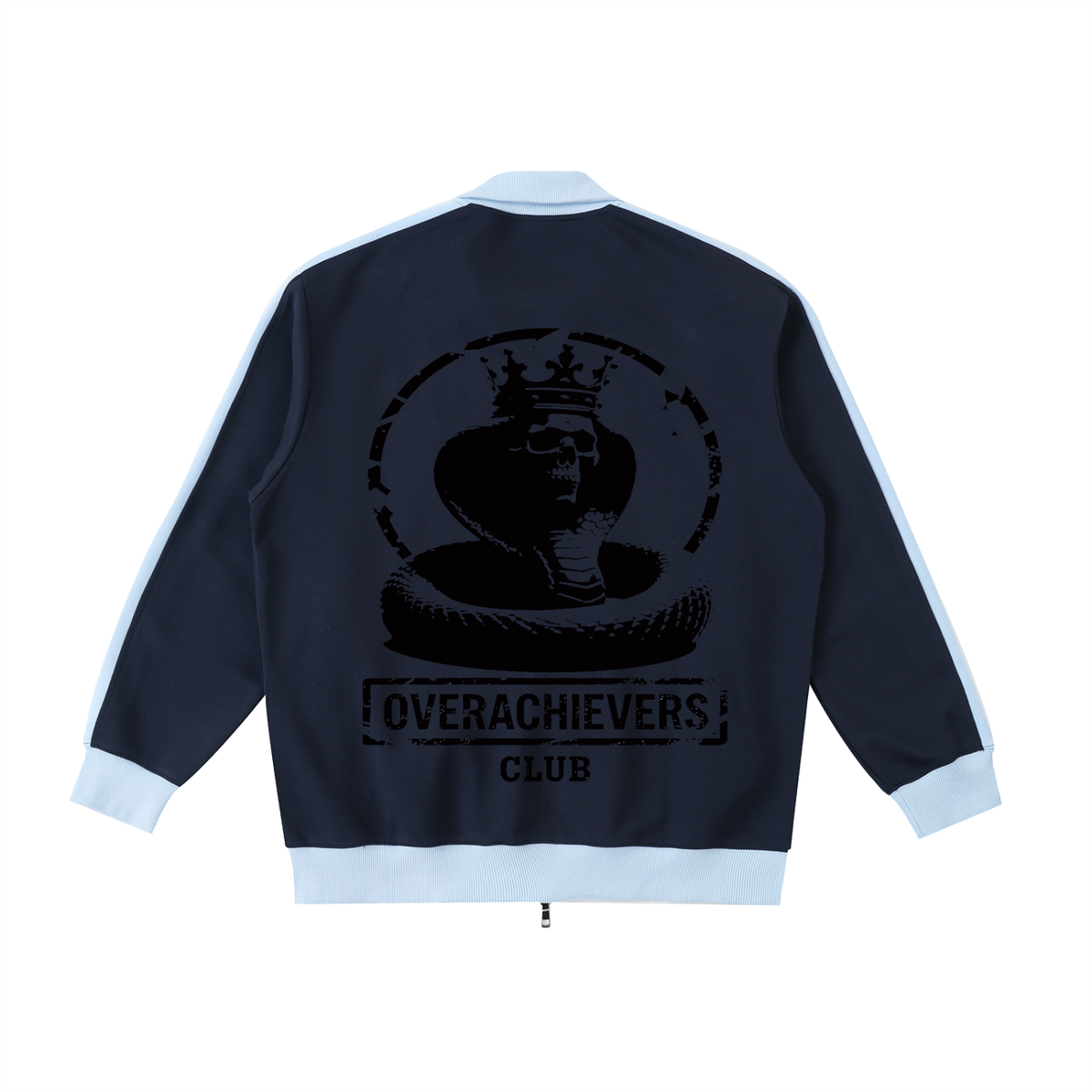 Overachievers Club' Contrast Trim Stand Collar Jacket & Sweatpant
