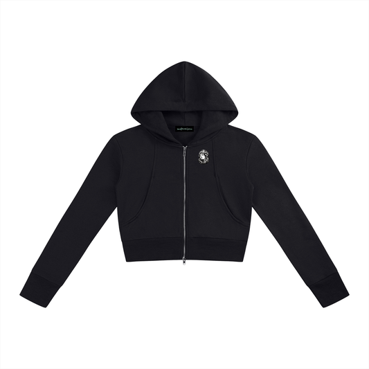 Overachievers Club' Women’s Slim Crop Full Zip Hoodie & Flared Leg Pants