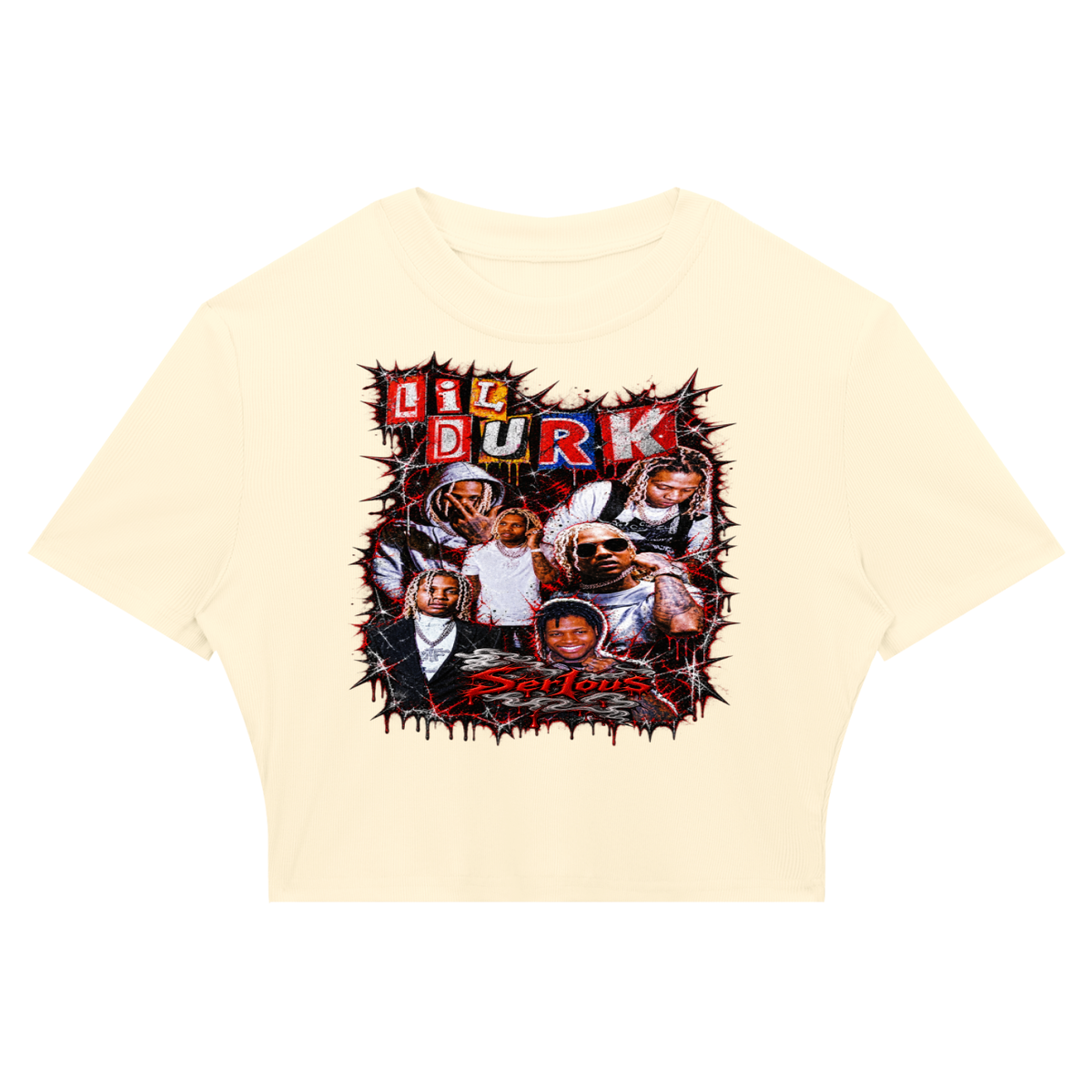 Durk' Women's Slim Ribbed Crop T-Shirt